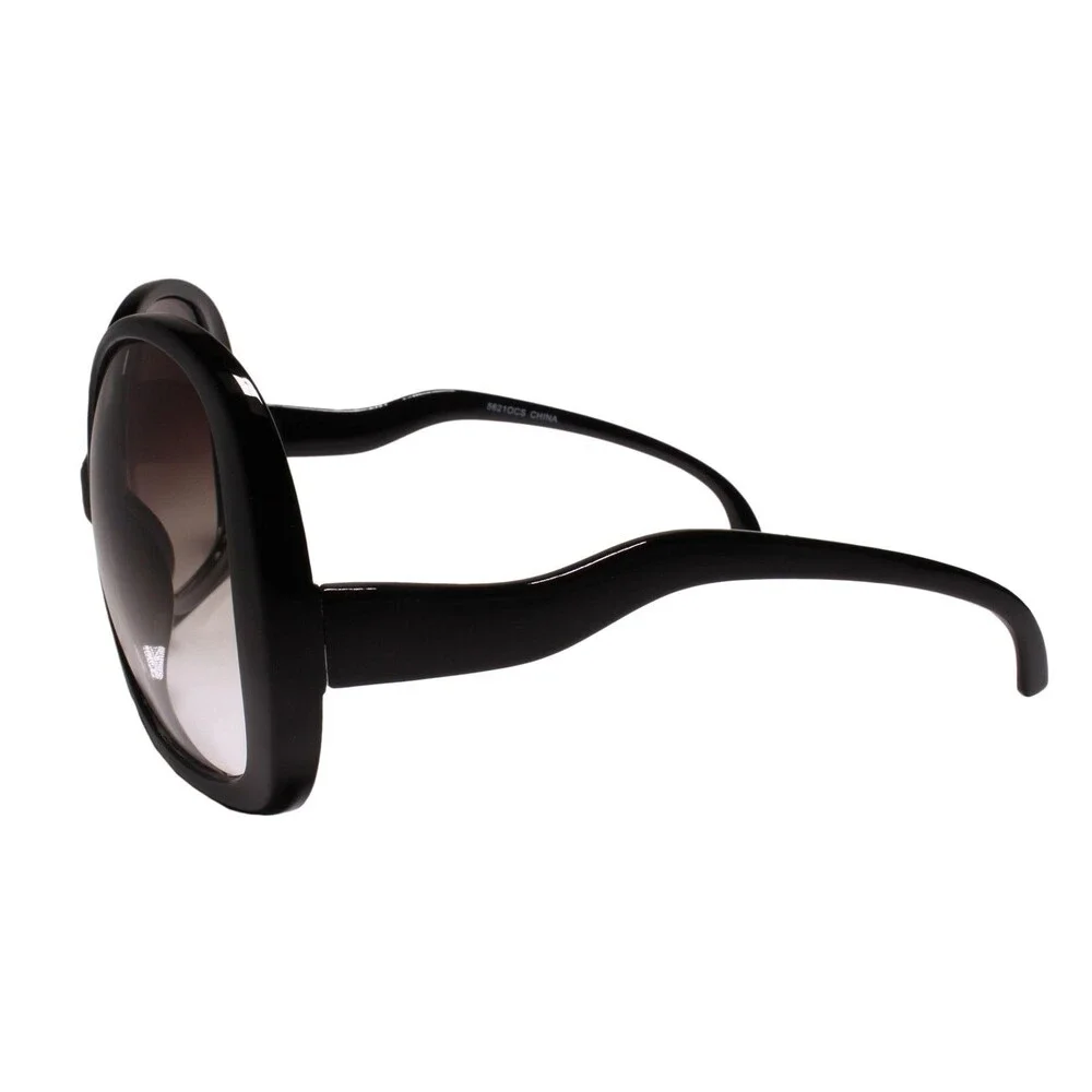 Oversize Square Swan Drop Temple Vintage Butterfly Womens Black Sunglasses